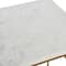 Hello Honey® 25" Libertine Genuine Marble and Metal End Table with Glass Storage Shelf